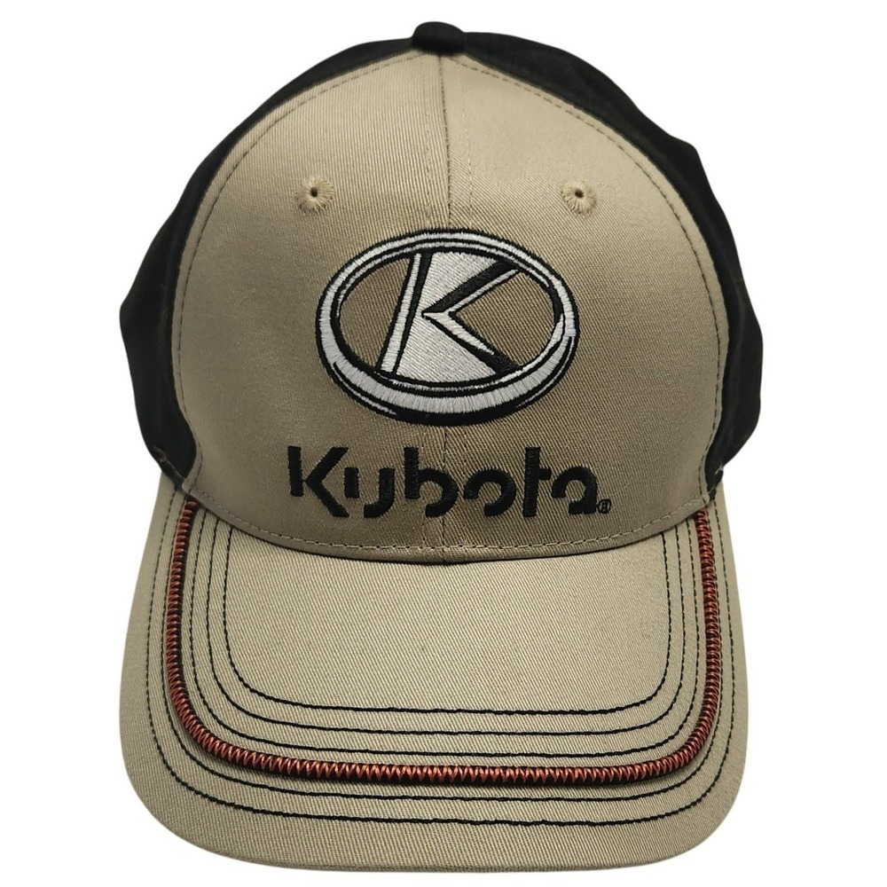 Kubota Trucker Hat Cap K-Products‎ Headwear Strap Back Tan Black OSFA